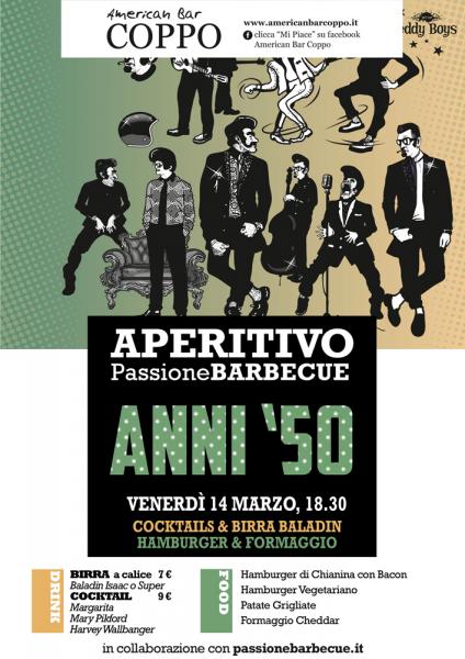 Aperitivo Passione Barbecue: ANNI '50. All'American Bar Coppo di Sirolo.