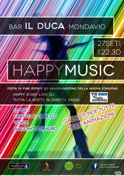 HappyMusic-diretta radio- BAR IL DUCA Mondavio 27-09-14
