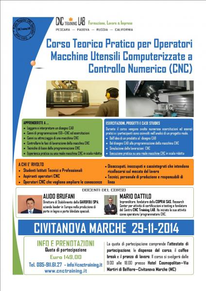 Special CNC Course:Corso teorico-pratico per Operatori Macchine CNC