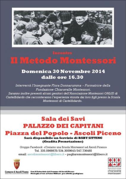 Il Metodo Montessori - Incontro ad Ascoli Piceno