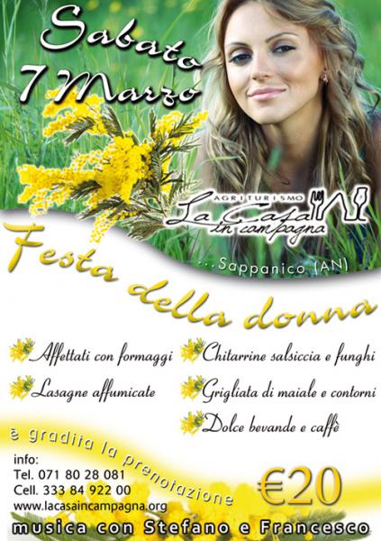 8 Marzo Festa Della Donna Ancona Agriturismo (Sabato 7 Marzo 2015)