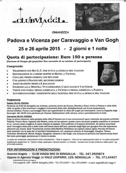 Caravaggio e Van Gogh a Padova e Vicenza