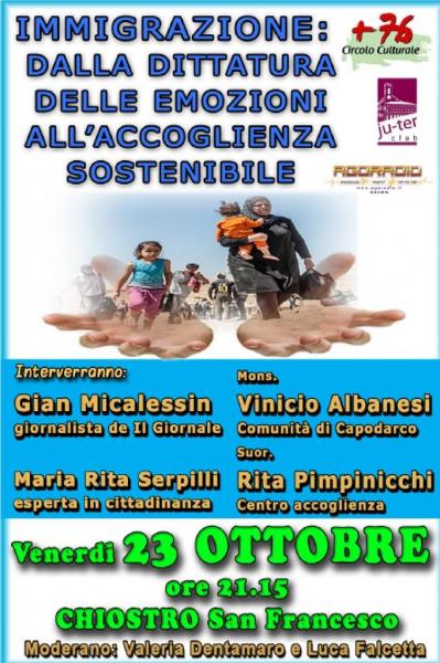 convegno sul tema dell'Immigrazione con Don Vinicio Albanesi e Gian Micalessin