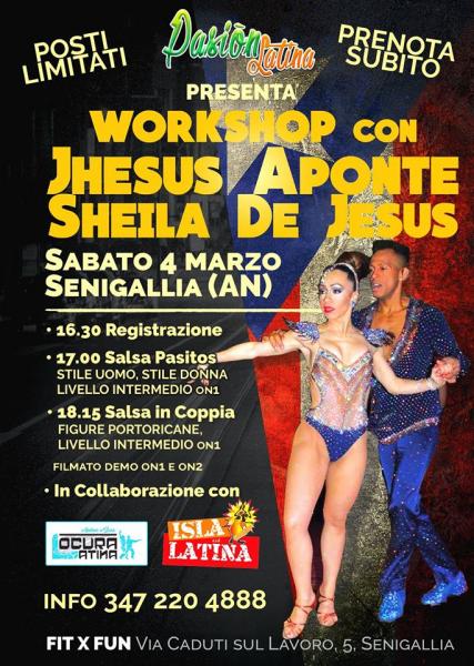 Workshop di Salsa con Jhesus Aponte e Sheila de Jesus a Senigallia