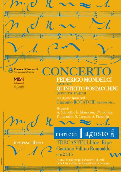 Concerto Federico Mondelci Quintetto Postacchini Giacomo Rotatori