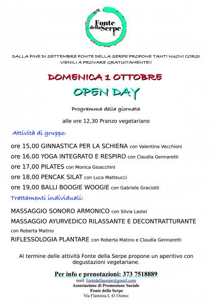 Open Day 1° Ottobre