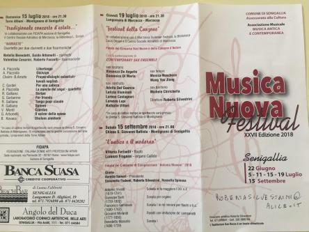 Nuova edizione a Senigallia per il tradizionale Musica Nuova Festival