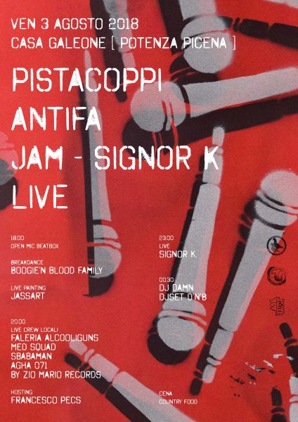 Pistacoppi Antifa Hip Hop Jam - Signor K live