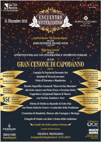 Gran Cenone di Capodanno • Encuentro Winter Edition • 31.12.2018