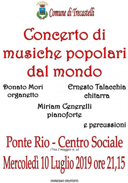 ANNULLATO - Concerto di musiche popolari dal mondo