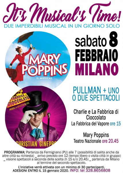 Gita a Milano per Mary Poppins e Charlie e La Fabbrica di Cioccolato