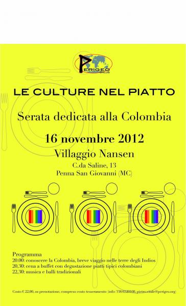 Le culture nel piatto: serata dedicata alla Colombia