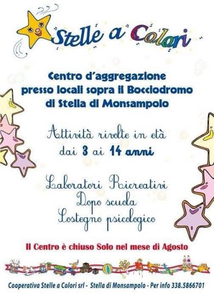 Stelle a colori – Centro d’aggregazione e Centro estivo a Stella di Monsampolo (AP)