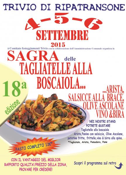 18° SAGRA DELLE TAGLIATELLE ALLA BOSCAIOLA E ARISTA DI MAIALE