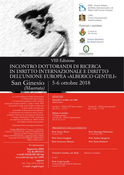 Incontro tra dottorandi di ricerca in diritto internazionale e diritto dell’Unione europea