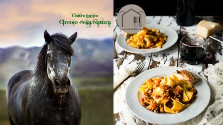 Passeggiata a cavallo, aperitivo e cena tipica marchigiana