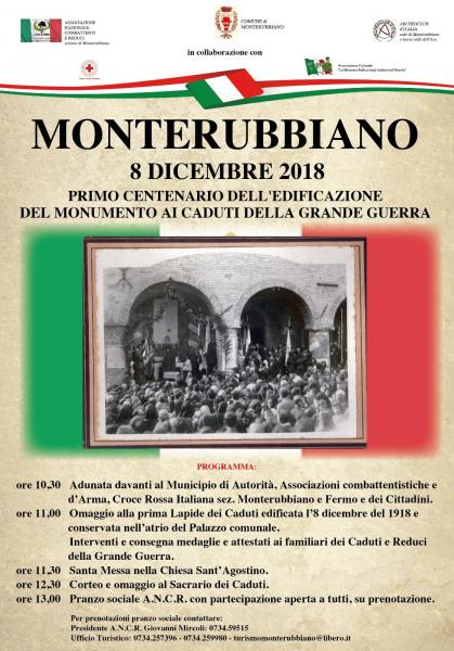 Cerimonia centenario edificazione monumento ai Caduti