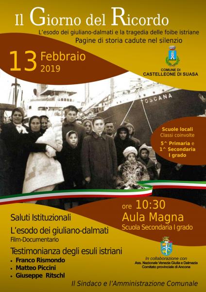 Il Giorno del Ricordo insieme alle Scuole