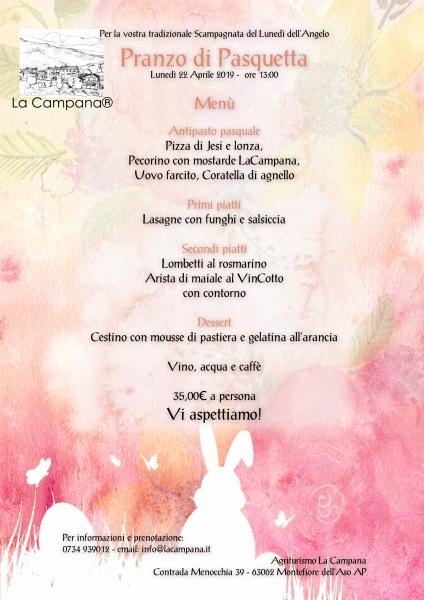 Pranzo di Pasquetta in Agriturismo