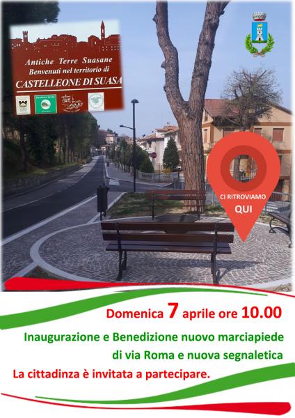 Inaugurazione nuovo marciapiede e nuova segnaletica