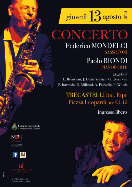 CONCERTO FEDERICO MONDELCI sassofoni PAOLO BIONDI pianoforte