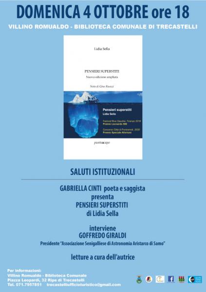 Presentazione del libro Pensieri Superstiti di Lidia Sella