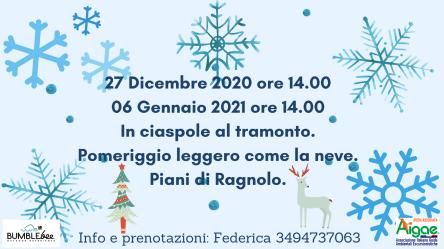 Ciaspole al tramonto. Piani di Ragnolo.