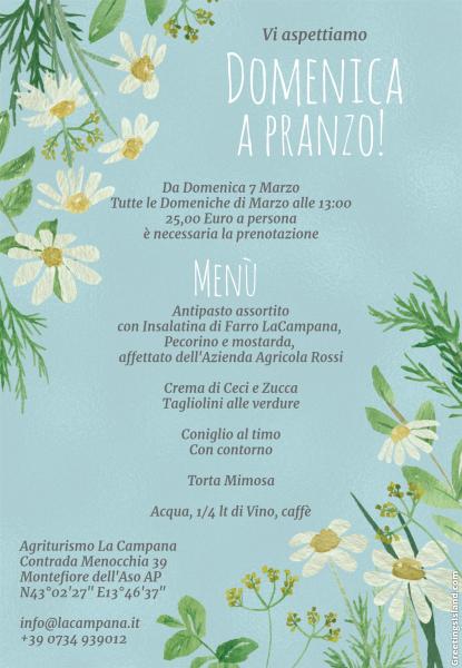 Domeniche di Marzo all'Agriturismo La Campana