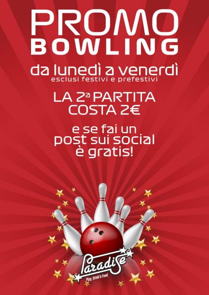 Bowling: promozione 2°partita a soli 2€!