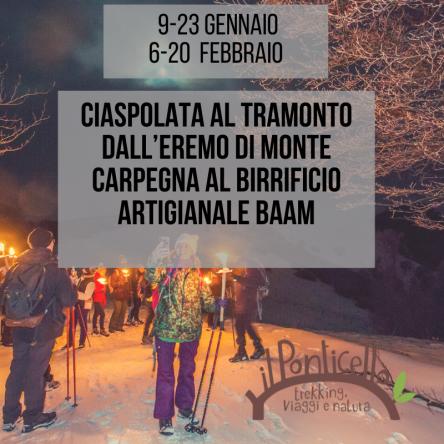 CIASPOLATA AL TRAMONTO DALL’EREMO DI MONTE CARPEGNA AL BIRRIFICIO ARTIGIANALE BAAM