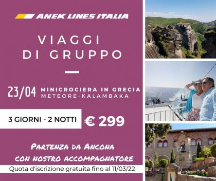 PONTE 25 APRILE MINICROCIERA  METEORE  ANEK LINES