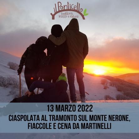 Ciaspolata al tramonto sul Monte Nerone