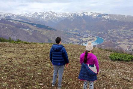 Tramonto dal Monte Fiegni con luna piena