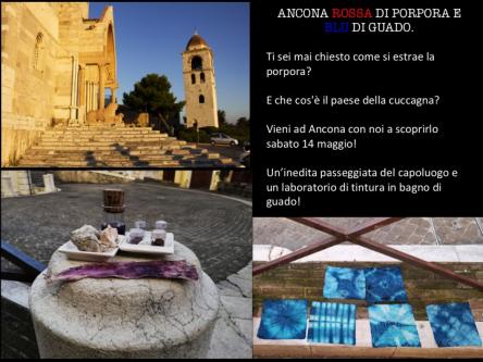 Ancona rossa di porpora e blu di guado