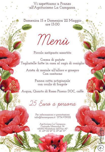 Pranzo di Domenica all'Agriturismo La Campana