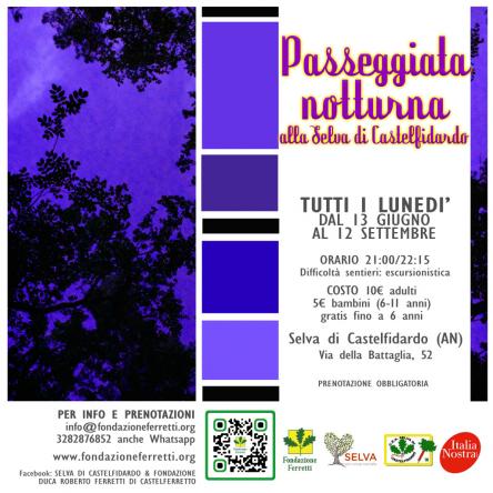 Passeggiate notturne nella Selva di Castelfidardo