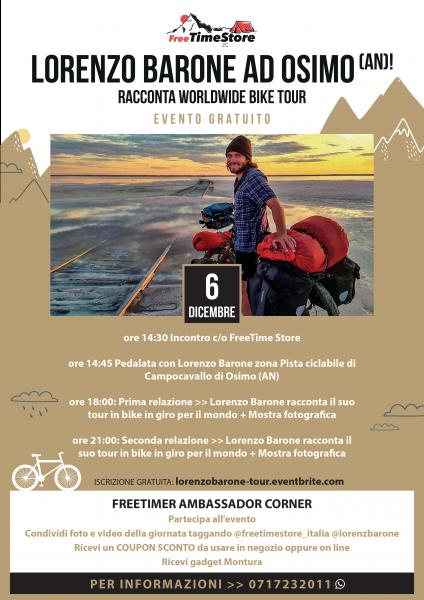 LORENZO BARONE ad OSIMO (AN) - WORLDWIDE BIKE TOUR