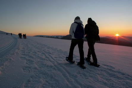 Ciaspolata al tramonto sul balcone dei Sibillini