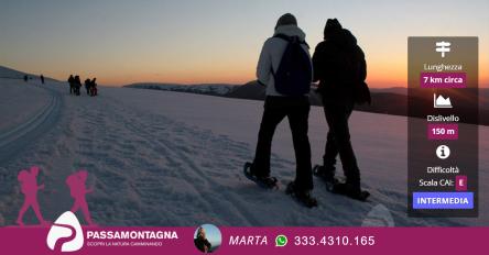 Ciaspolata al tramonto ai Piani di Ragnolo