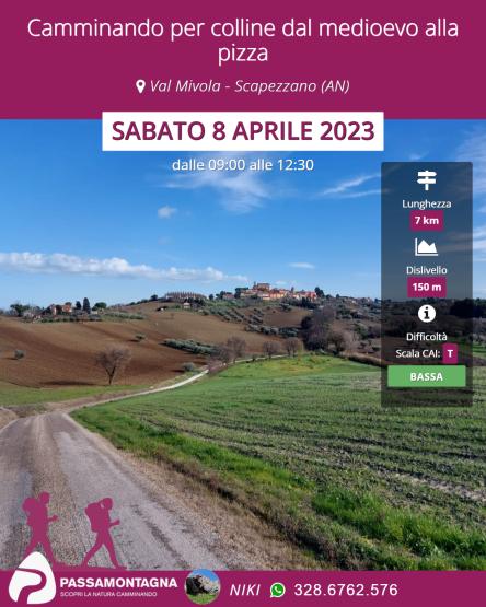 Camminando per colline dal medioevo alla pizza