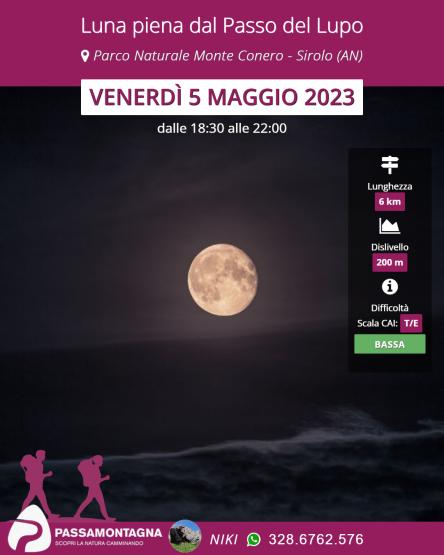 Luna piena dal Passo del Lupo