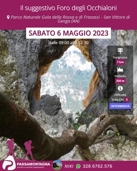 Il suggestivo Foro degli Occhialoni