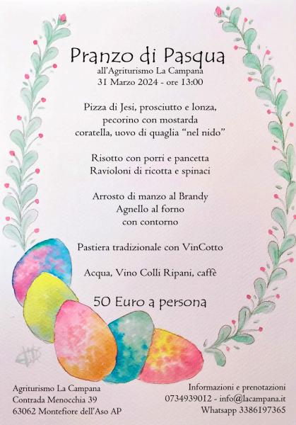Pranzo di Pasqua all'Agriturismo La Campana!
