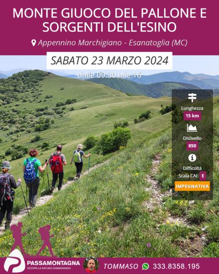 Monte Giuoco del Pallone e sorgenti dell'Esino