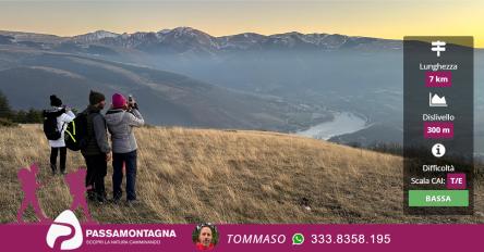 Tramonto dal monte Fiegni con stelle, pianeti e costellazioni