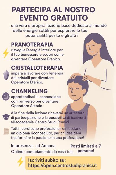 Open Day - Operatore Olistico - Pranoterapia Cristalloterapia Channeling