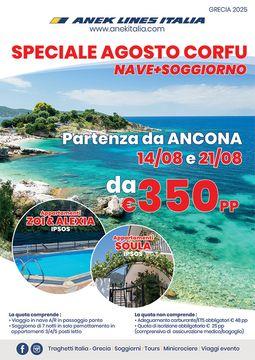 SPECIALE AGOSTO CORFù ANEK LINES