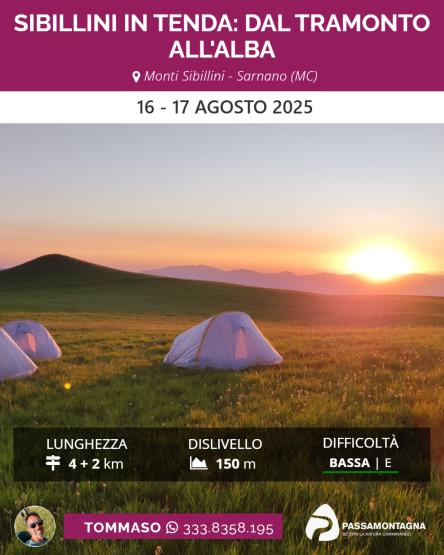 Sibillini in tenda: dal tramonto all'alba