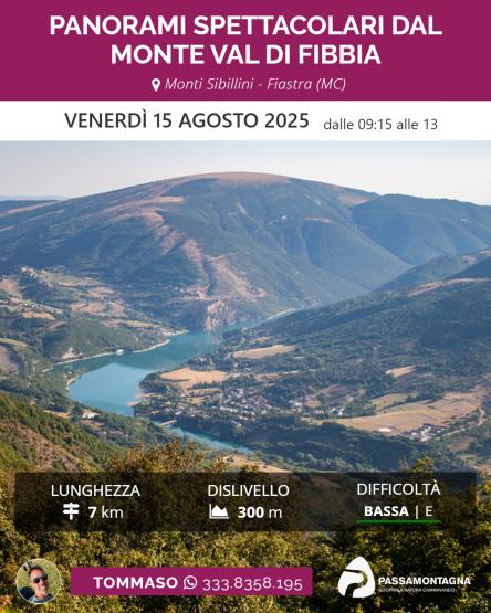 Panorami spettacolari dal Monte Val di Fibbia