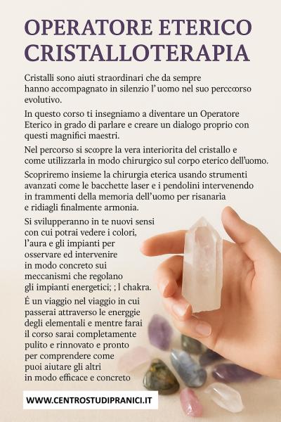 Corso di Cristalloterapia Eterica e Radioestesia
